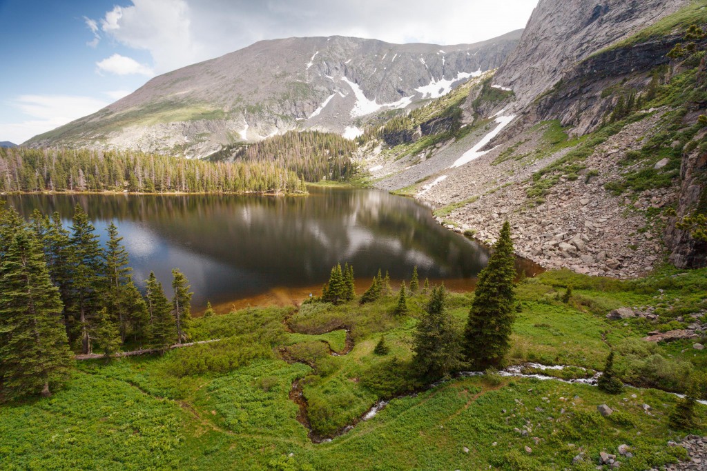 Sand Creek Lake and one of the inlet streams