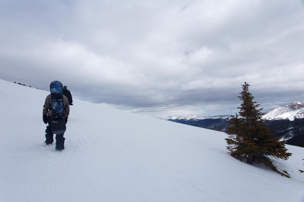 Hiking up above tree line