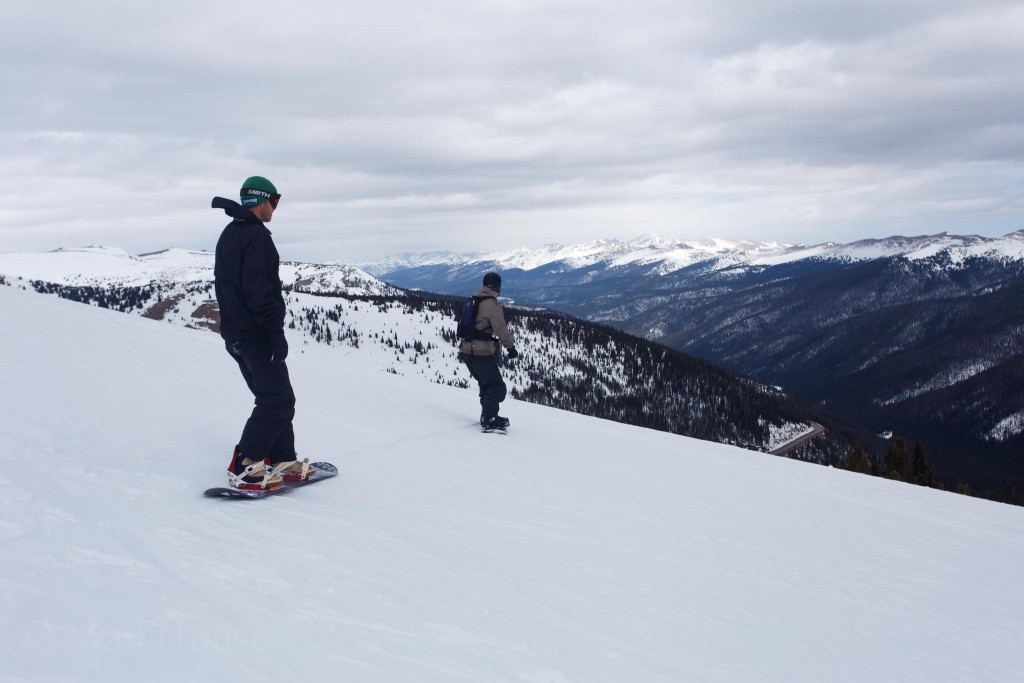 Traversing over to avoid the cliffs, looking out over the valley