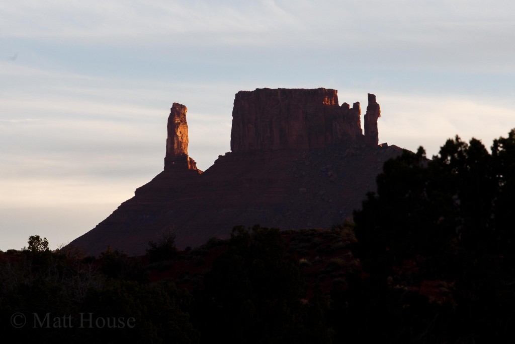 Last light on Castleton Tower