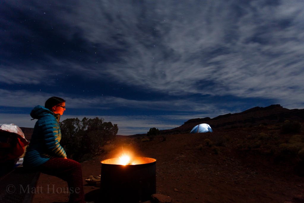 Camp at night
