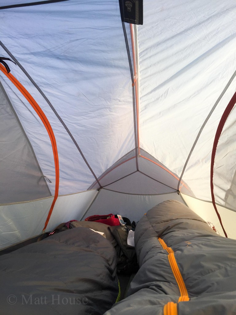 Sunrise in the tent